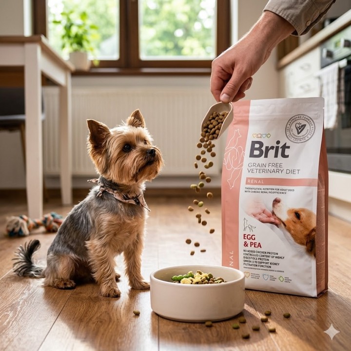 Karma dla psa renal – Brit Veterinary Diets Dog Grain Free, żółty groszek i jajka
