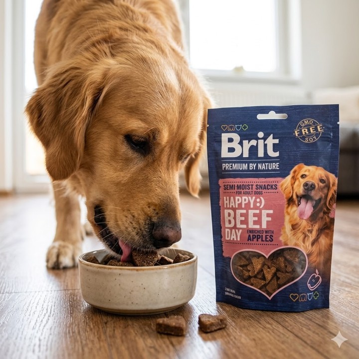Brit Premium Dog Happy Snacks Beef with Apples 180g – Chrupiące przysmaki dla psa z wołowiną i jabłkiem