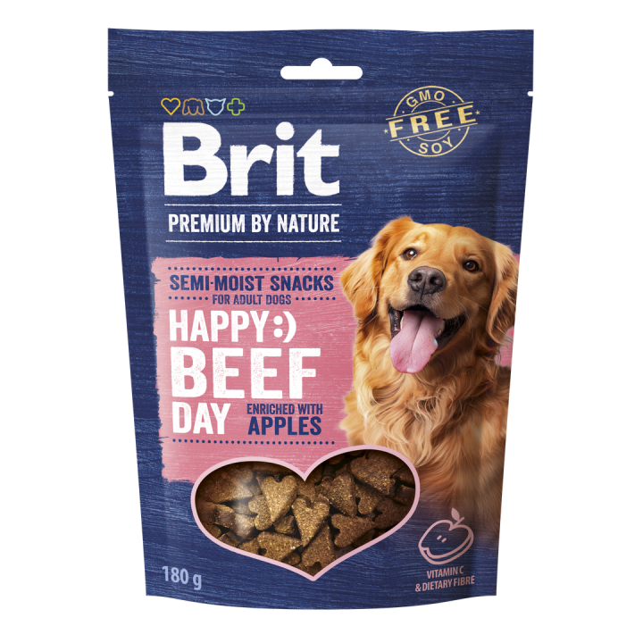 Brit Premium Dog Happy Snacks Beef with Apples 180g – Chrupiące przysmaki dla psa z wołowiną i jabłkiem
