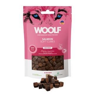Woolf Soft Cubes Salmon 100g – Miękkie kostki z łososia dla psa