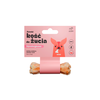 Azanki Kość do żucia Mini 10cm – Naturalny gryzak ze skóry końskiej z jagodami goji dla małych psów alergików