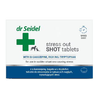 Dr Seidel Stress Out SHOT 10 tabl. – Tabletki uspokajające dla psa i kota
