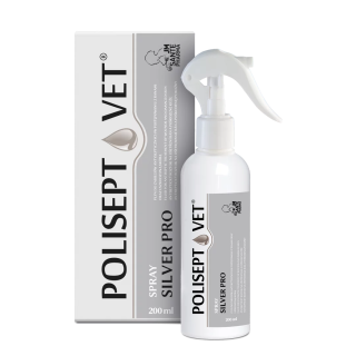 POLISEPT VET Spray Silver Pro – Spray ze srebrem koloidalnym na rany dla psa i kota