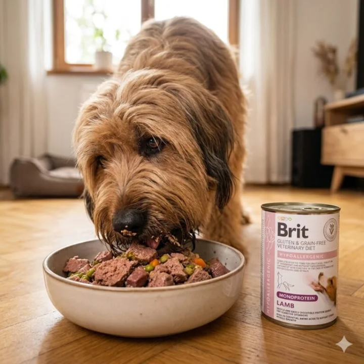 Karma Hipoalergiczna monoproteinowa dla psa, puszka 400g – Brit Veterinary Diets jagnięcina