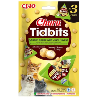 Inaba Churu Tidbits Chicken Recipe with Dashi Flavor 3 x 12g – Miękkie kąski z kurczaka o smaku Dashi dla kota