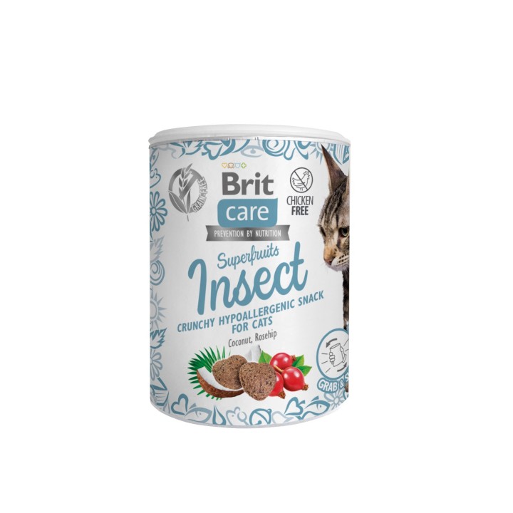 Brit Care Cat Superfruits Insect 100g – Hypoalergiczne przysmaki dla kota z owadami